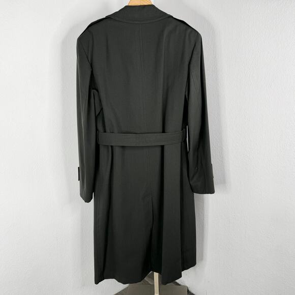 Vintage Military Wool Overcoat Gaberdine Belted Trench Removeable Liner 36L - Picture 4 of 16